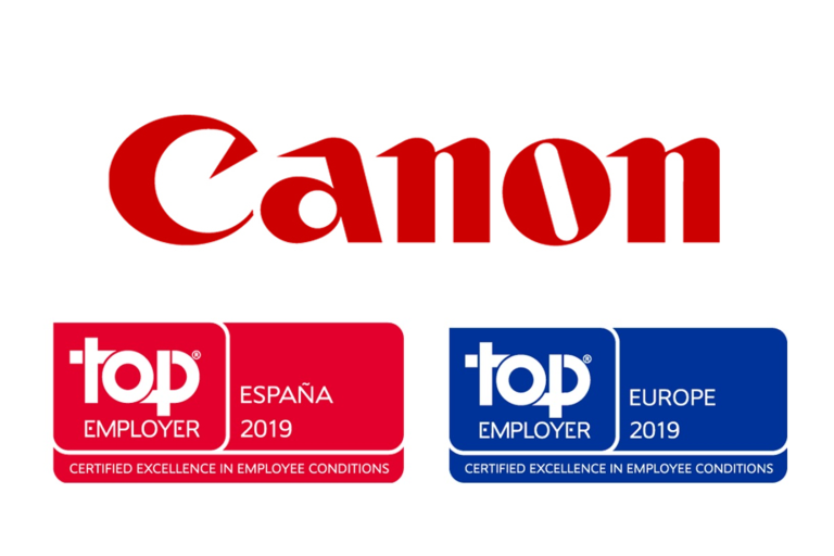 Logotipos de Canon y Top Employer 2019